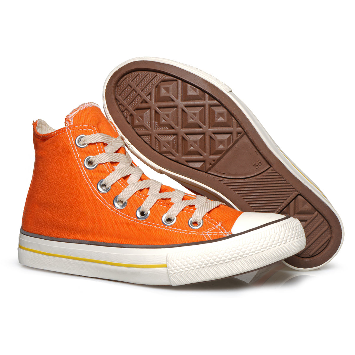 Tênis Virvel Star Cano Alto Laranja Orange Pop