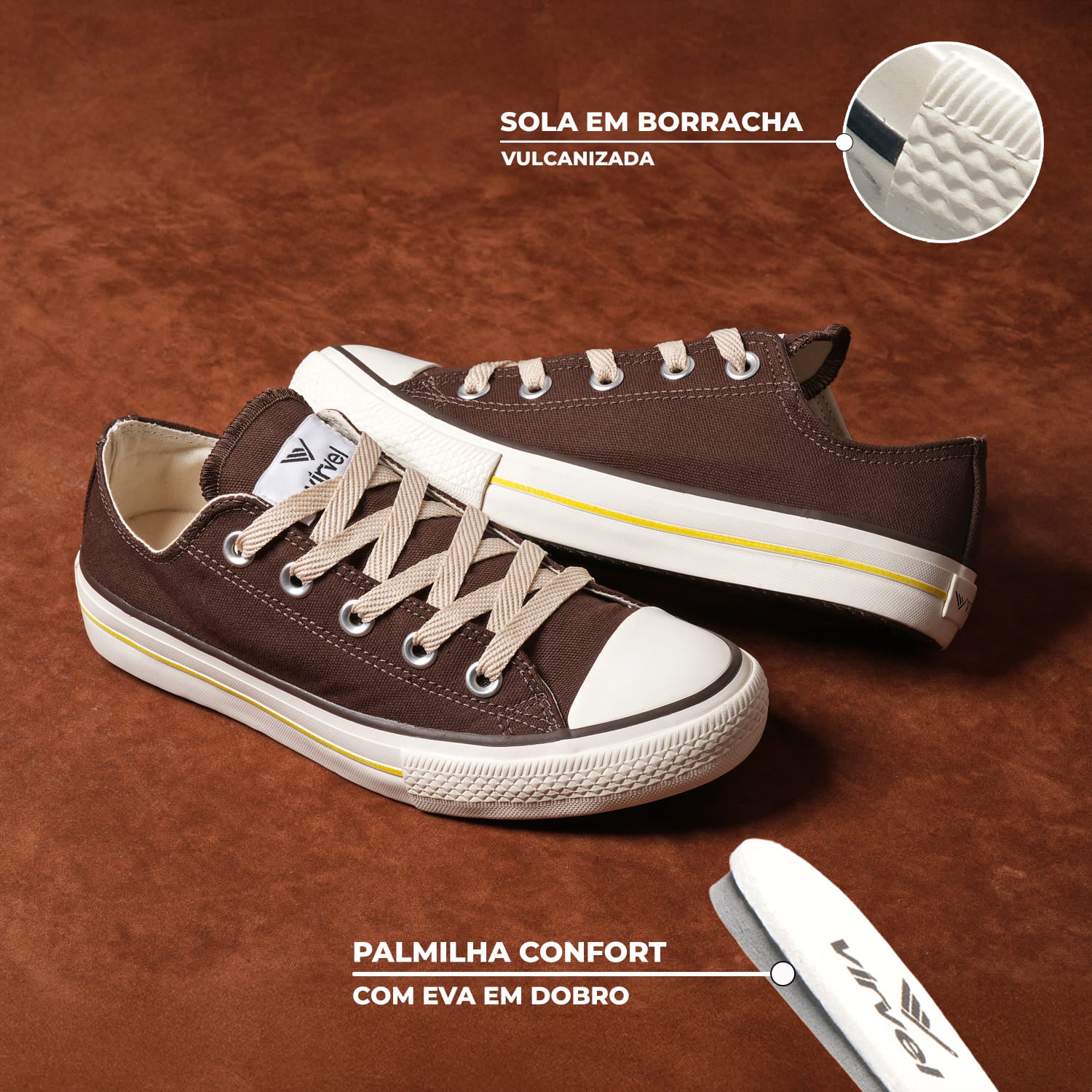 Tênis Tradicional Virvel Star Chocolate Cream Marrom