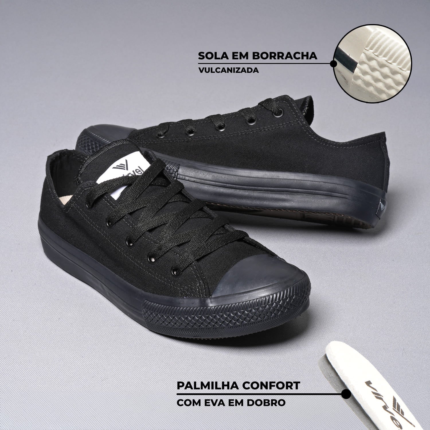 Tênis Virvel Star Tradicional All Black*