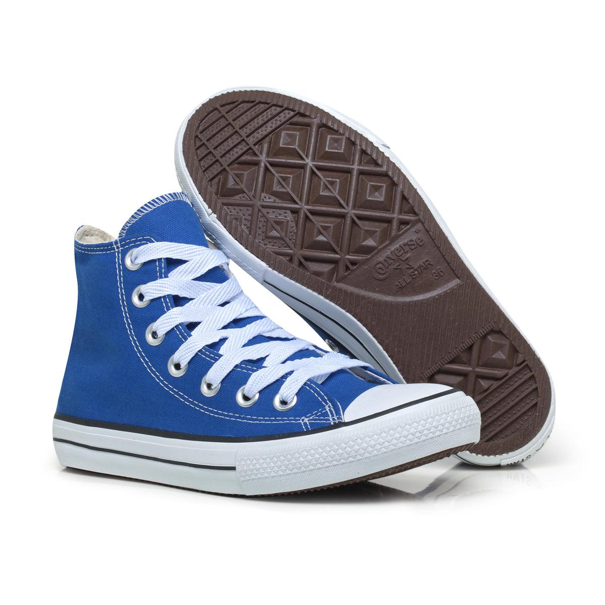 Combo 2 pares All Star cano alto Royal + Preto - Vortex Calçados