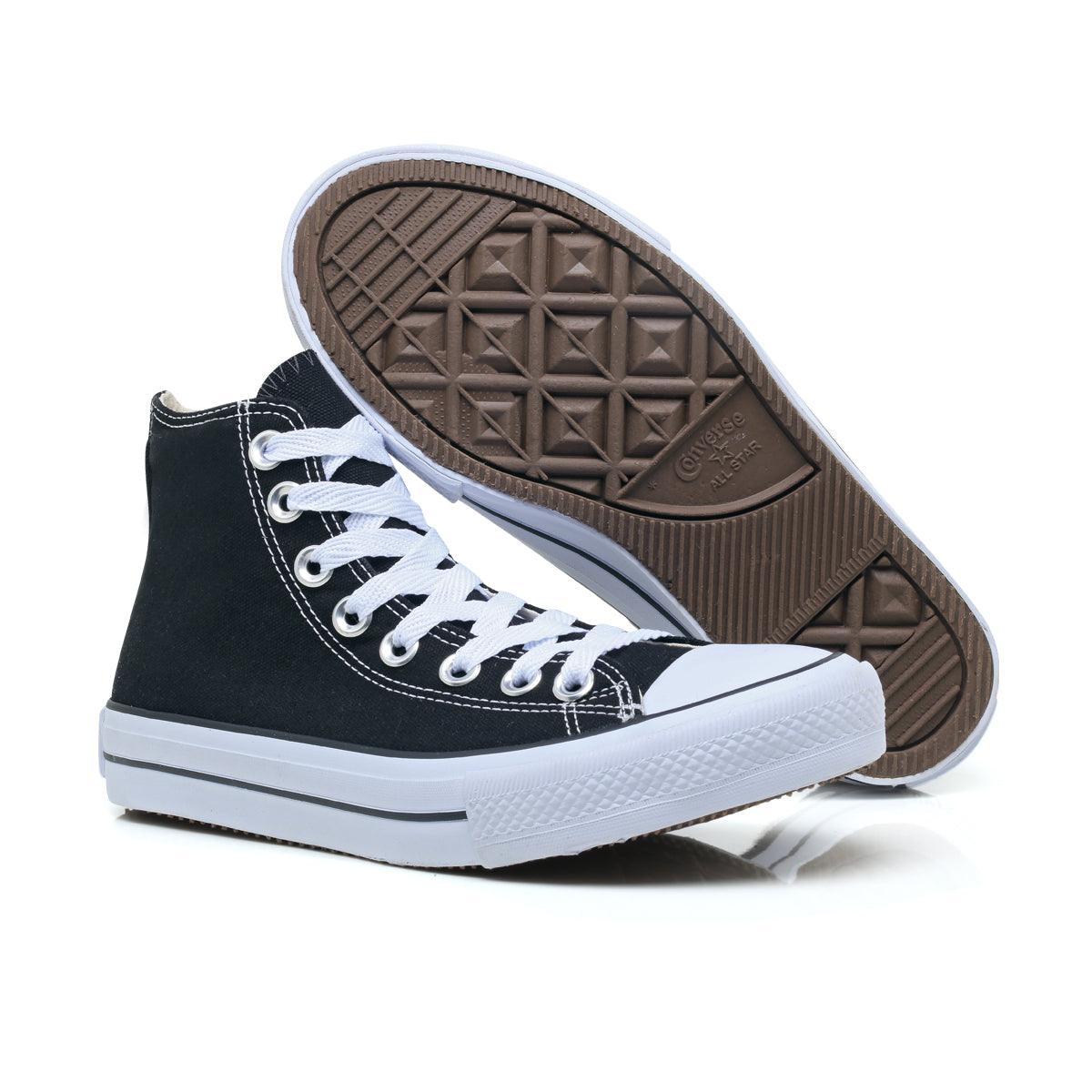 Combo 2 pares All Star cano alto Royal + Preto - Vortex Calçados