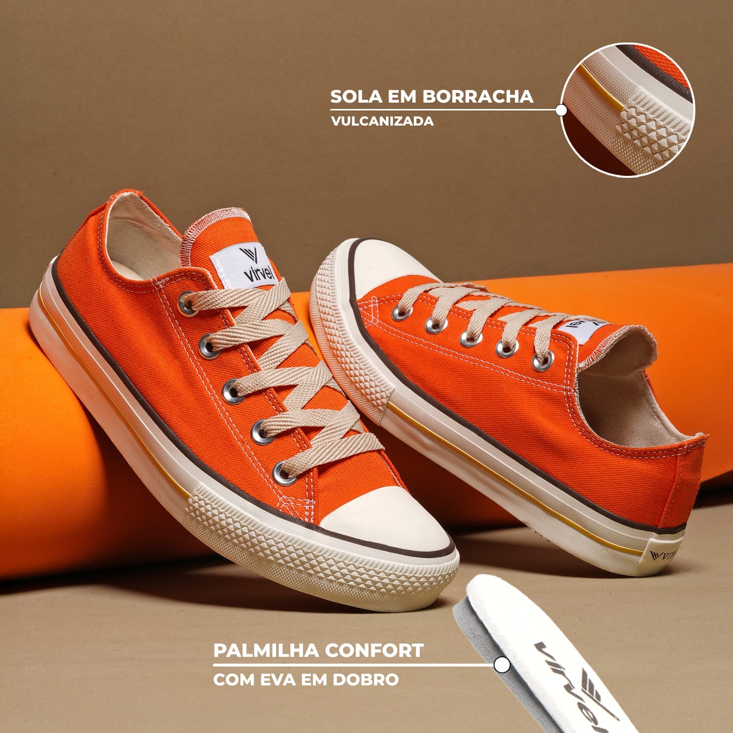 Tênis Tradicional Virvel Star Laranja Orange Pop - Virvel shoes