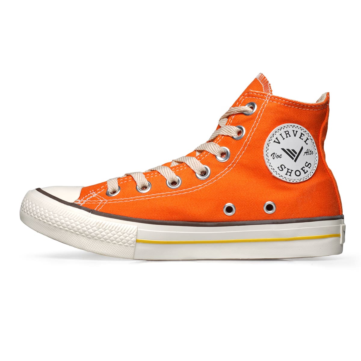 Tênis Virvel Star Cano Alto Laranja Orange Pop - Virvel shoes