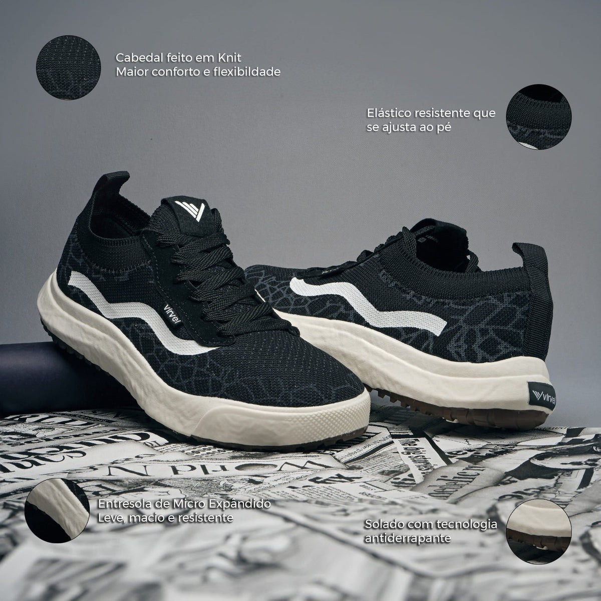 Tênis Virvel Ultra Preto* - Virvel shoes