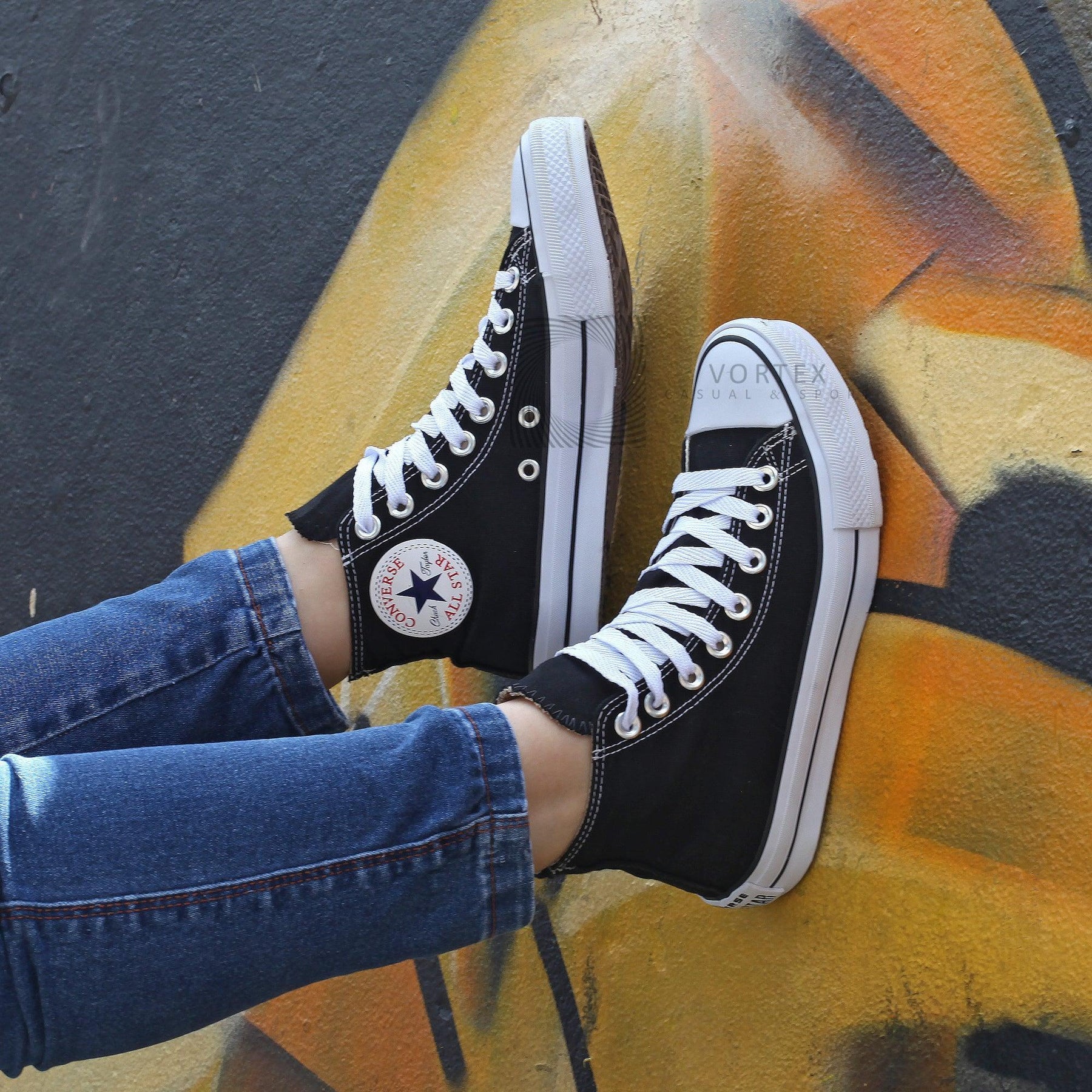 Combo 2 pares All Star cano alto Preto+Preto - Vortex Calçados