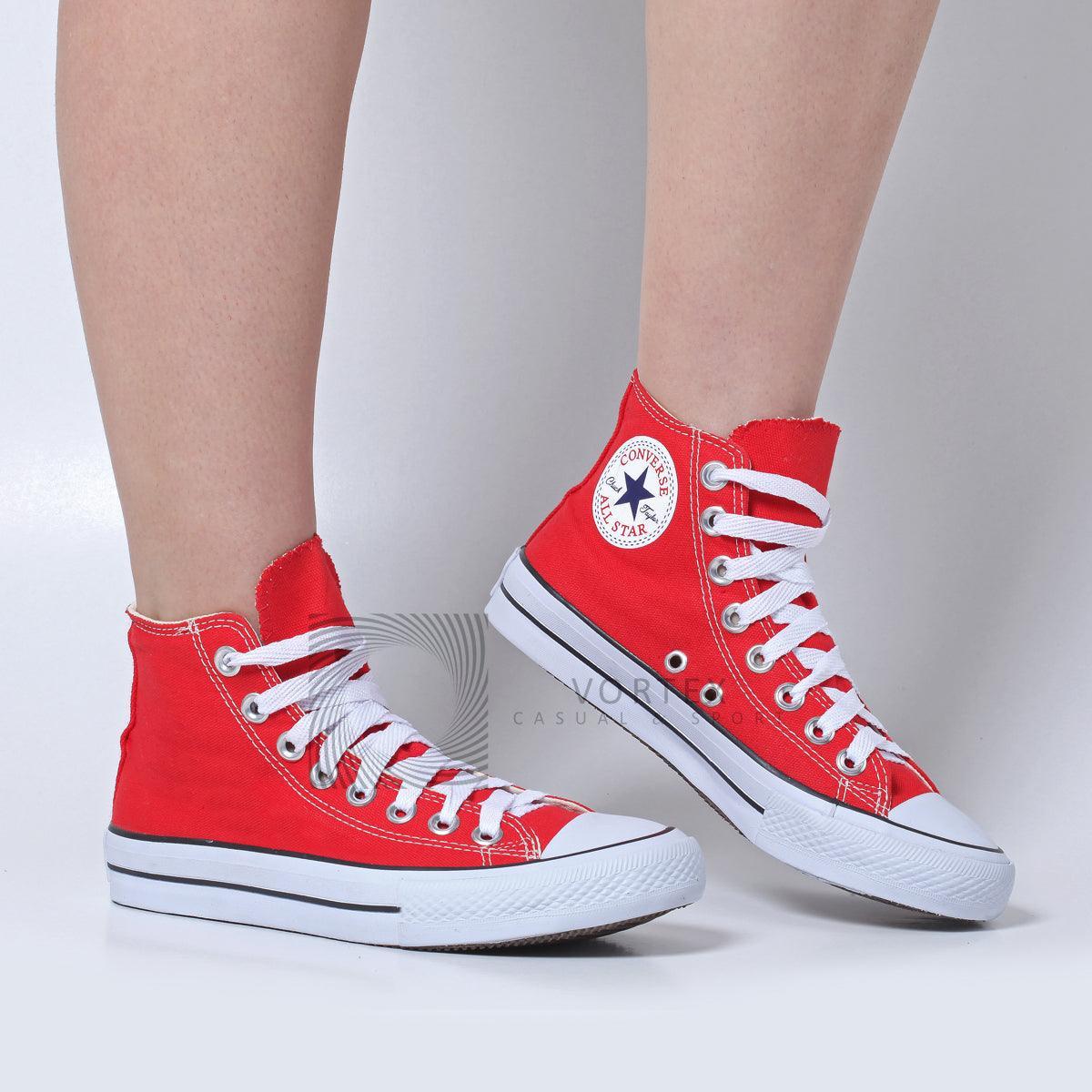 Combo 2 pares All Star cano alto Preto+Vermelho - Vortex Calçados
