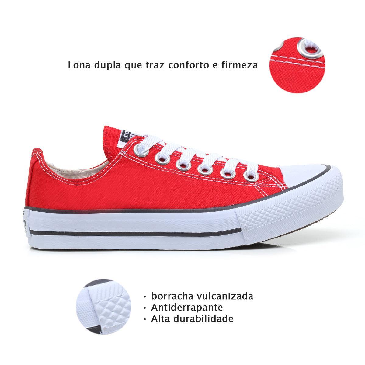 Combo 2 pares All Star Convencional Vermelho+Vermelho - Vortex Calçados