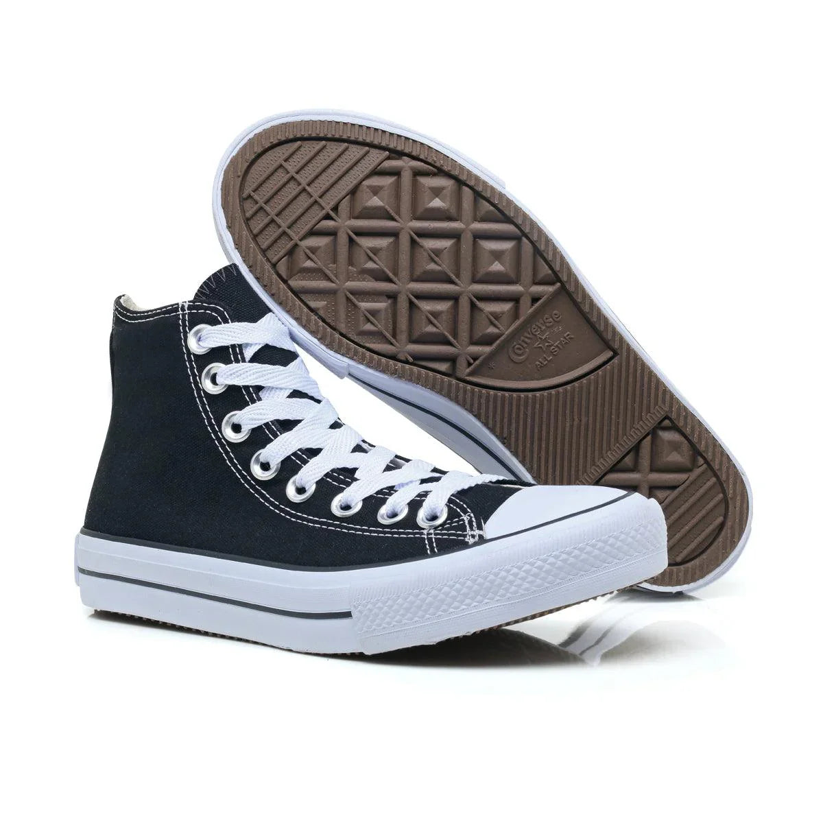 Combo 2 pares All Star cano alto Preto+Preto - Vortex Calçados