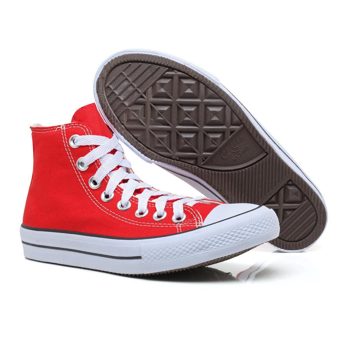 Combo 2 pares All Star cano alto Preto+Vermelho - Vortex Calçados