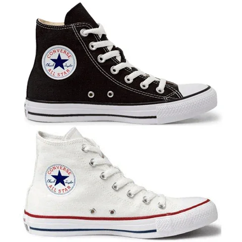 Combo 2 pares All Star cano alto Preto+Branco - Vortex Calçados