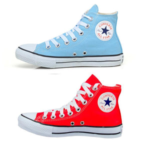 Combo 2 pares All Star cano alto Azul Bebê + Vermelho - Vortex Calçados