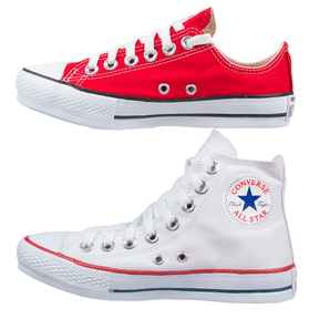 Combo 2 pares Cano Baixo Vermelho e Cano Alto Branco - Vortex Calçados