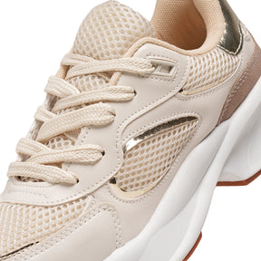 Tênis Virvel Aura Chunky Nude/Gold