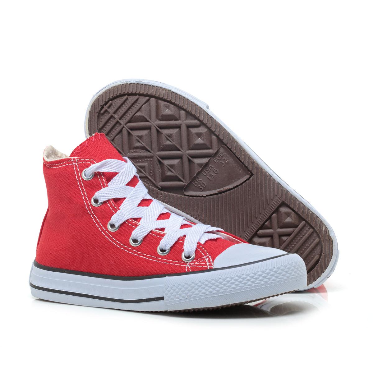 Combo 2 pares All Star cano alto Azul Bebê + Vermelho - Vortex Calçados