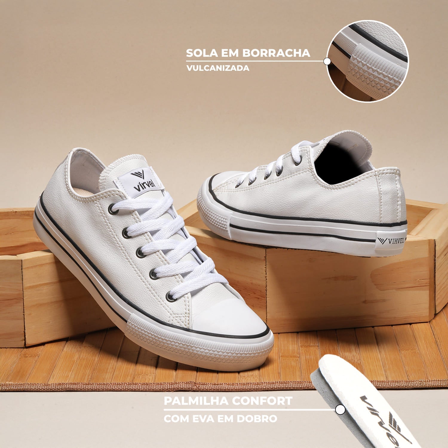 Tênis Tradicional Virvel Star Cloud Synthetic (Branco) - Virvel shoes