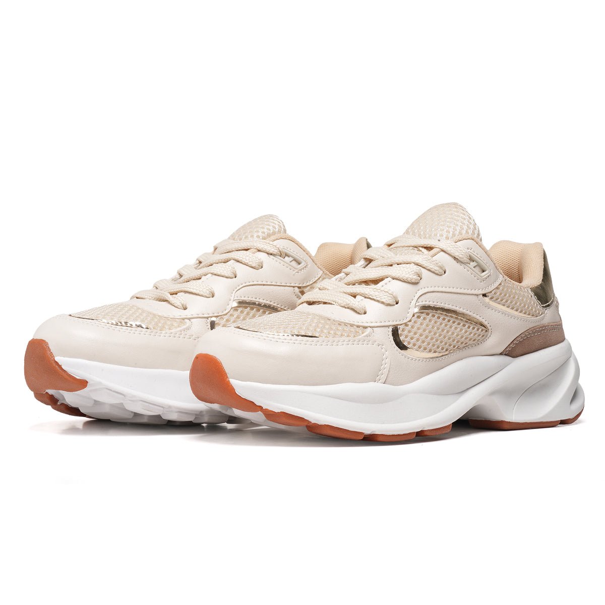 Tênis Virvel Aura Chunky Nude/Gold - Virvel shoes