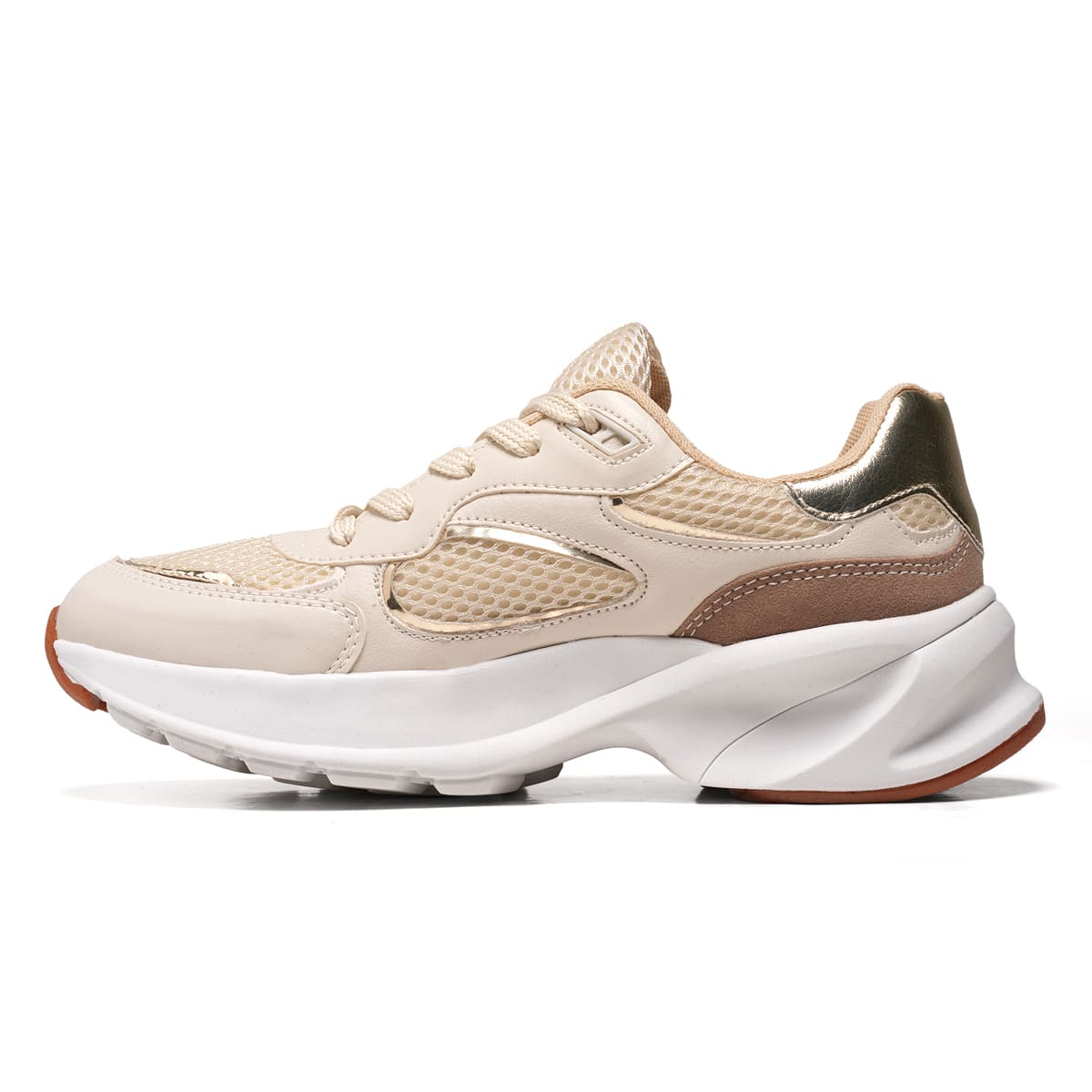 Tênis Virvel Aura Chunky Nude/Gold - Virvel shoes