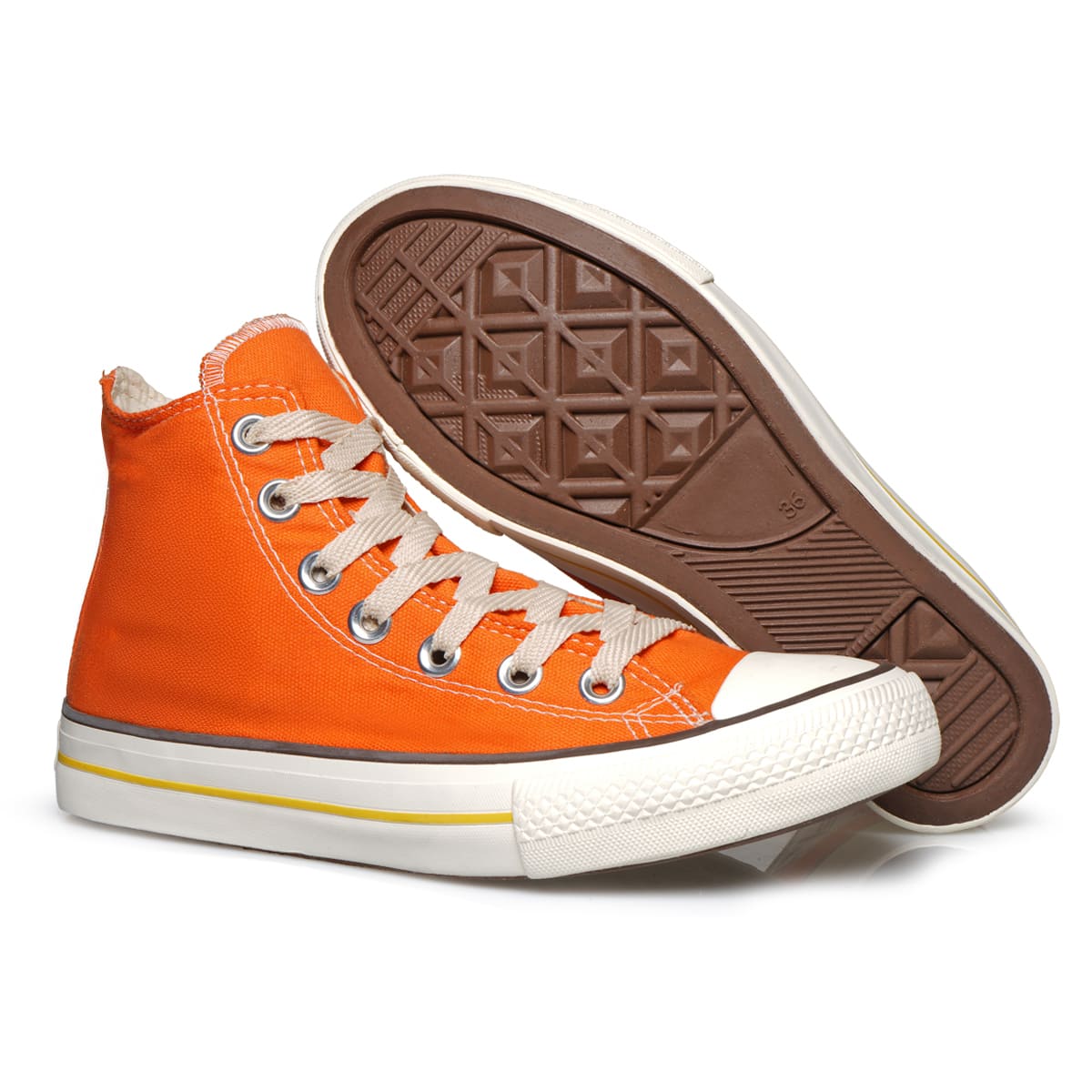 Tênis Virvel Star Cano Alto Laranja Orange Pop - Virvel shoes