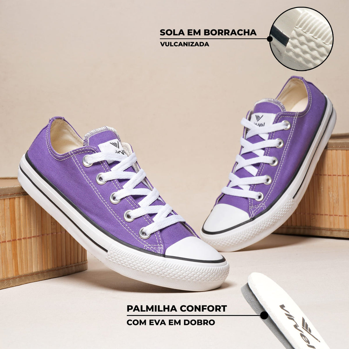 Tênis Virvel Star Purple Vibe Lilás - Virvel shoes